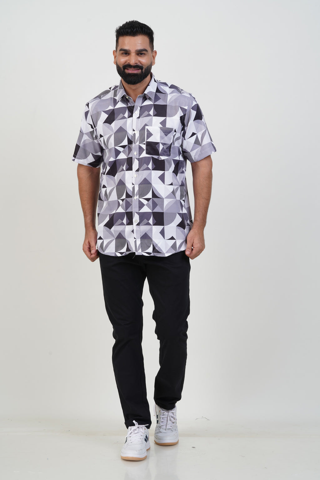 Buy 2 Get 1 Free - Freeco Print Shirt - Half Sleeve - Assorted color