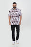 Freeco Print Shirt – Half Sleeve (Mocha & White Geometric)
