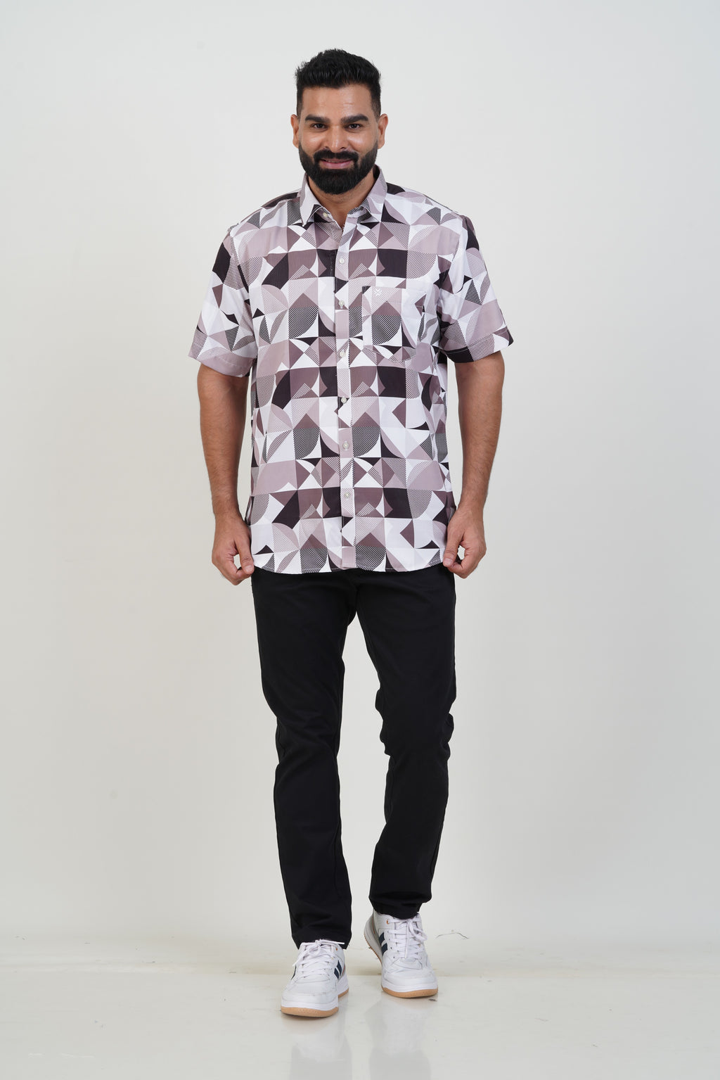 Buy 2 Get 1 Free - Freeco Print Shirt - Half Sleeve - Assorted color