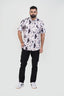 Freeco Print Shirt – Half Sleeve (Charcoal & Sand)
