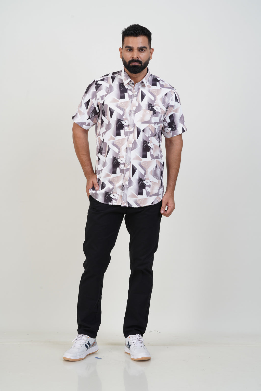 Buy 2 Get 1 Free - Freeco Print Shirt - Half Sleeve - Assorted color