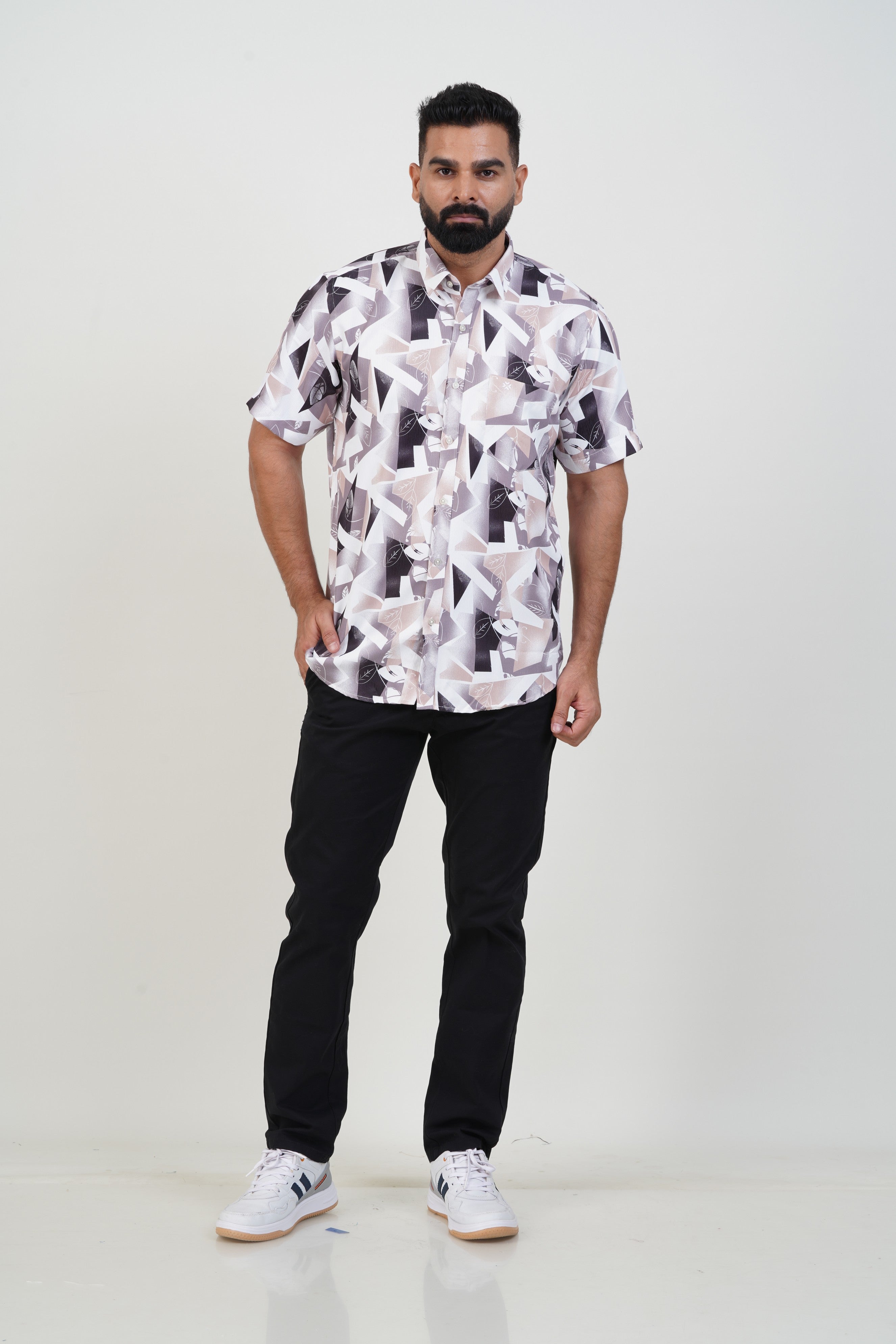 Buy 2 Get 1 Free - Freeco Print Shirt - Half Sleeve - Assorted color