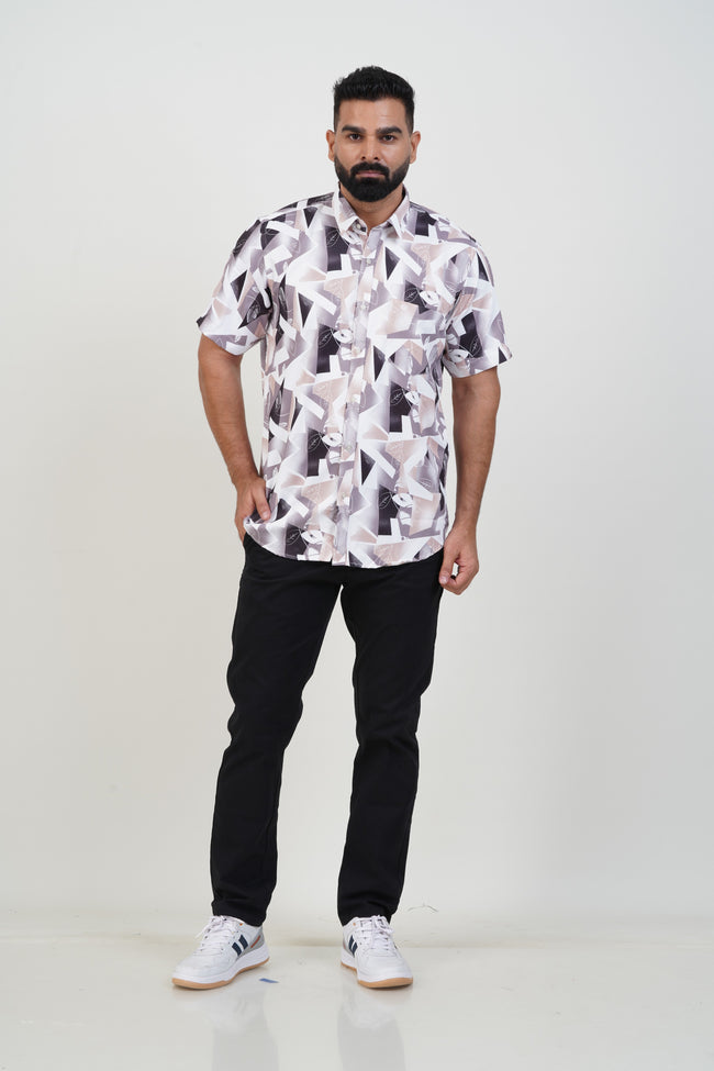 Buy 2 Get 1 Free - Freeco Print Shirt - Half Sleeve - Assorted color Hover Image
