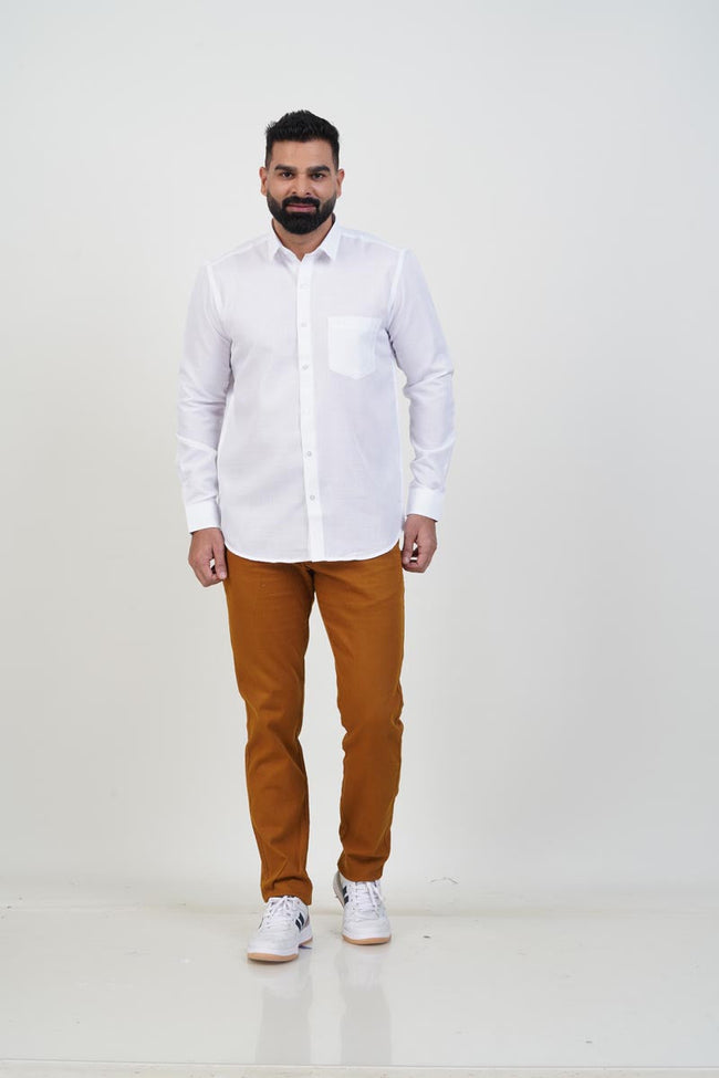 WHITE HOUSE Men’s Premium Shirt – White – Full Sleeve Main Image