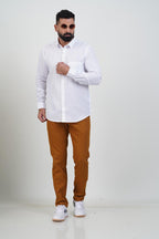 WHITE HOUSE Men’s Premium Shirt – White – Full Sleeve