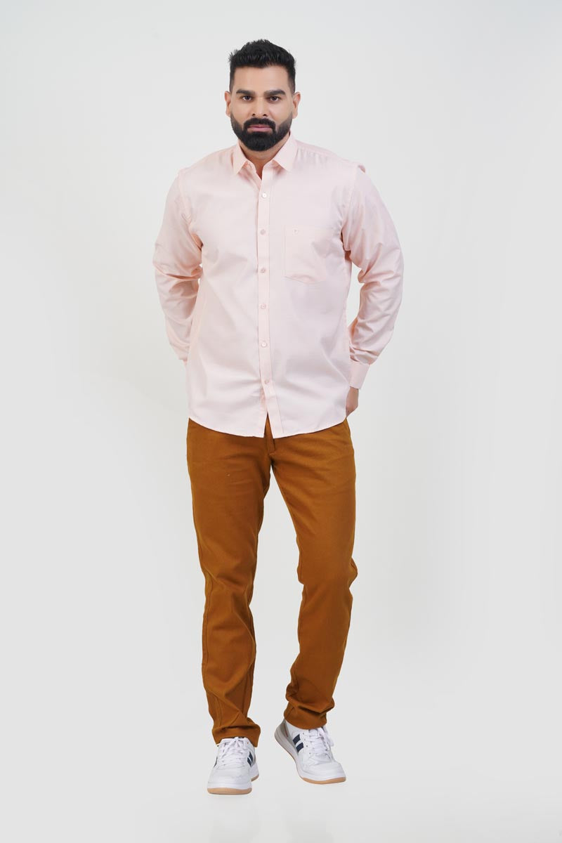 STRACK Men’s Premium Formal Shirt – Light Peach – Full Sleeve