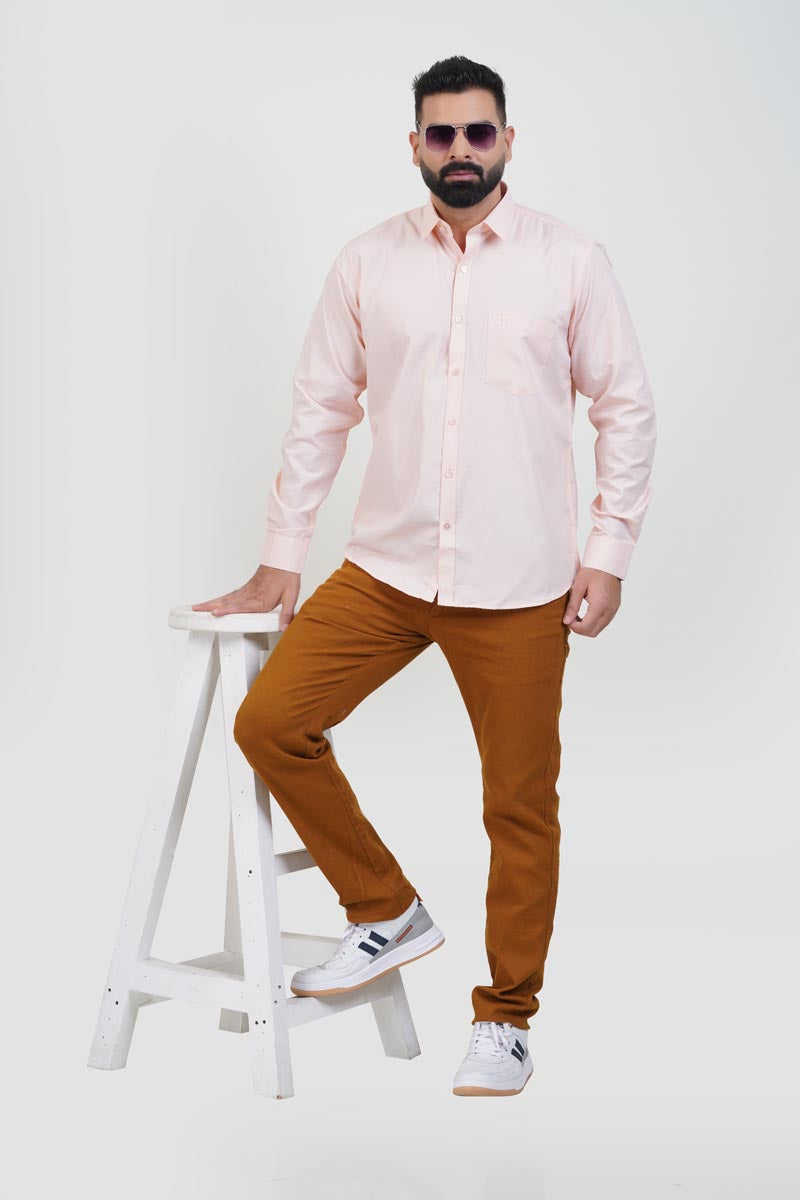STRACK Men’s Premium Formal Shirt – Light Peach – Full Sleeve