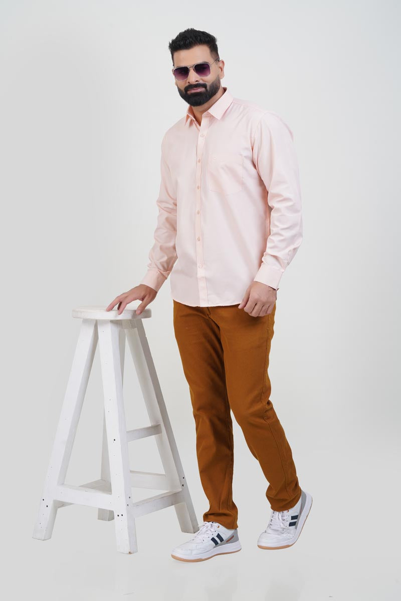 STRACK Men’s Premium Formal Shirt – Light Peach – Full Sleeve