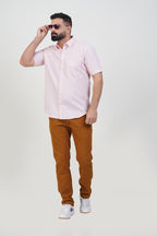 STRACK Men’s Premium Formal Shirt – Light Pink – Half Sleeve