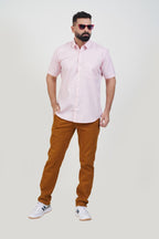 STRACK Men’s Premium Formal Shirt – Light Pink – Half Sleeve