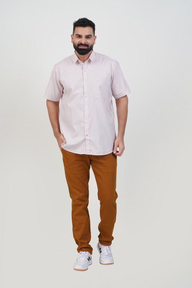 STRACK Men’s Premium Formal Shirt – Light Rose – Half Sleeve Hover Image