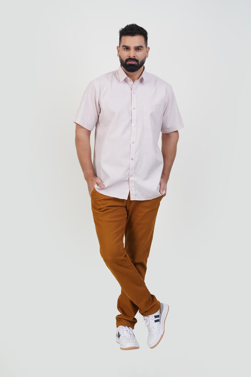 STRACK Men’s Premium Formal Shirt – Light Rose – Half Sleeve