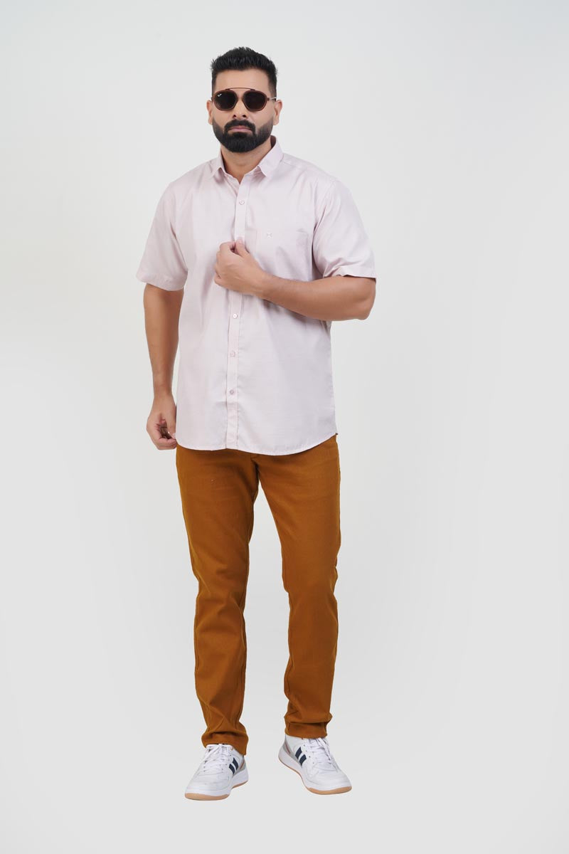 STRACK Men’s Premium Formal Shirt – Light Rose – Half Sleeve