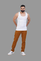 Magic Vest RN – Men’s Classic Round Neck Sleeveless Inner Vest – White