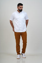 WHITE HOUSE Men’s Premium Shirt – White – Half Sleeve