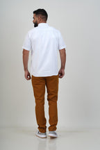 WHITE HOUSE Men’s Premium Shirt – White – Half Sleeve