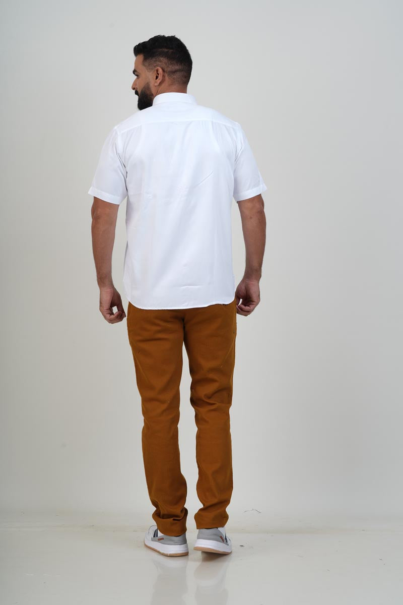 WHITE HOUSE Men’s Premium Shirt – White – Half Sleeve