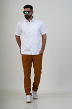 WHITE HOUSE Men’s Premium Shirt – White – Half Sleeve