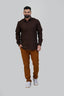 TEXONIC Men’s Premium Formal Shirt – Dark Coffee Brown – Full Sleeve