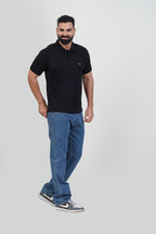 CASCADE Men’s Premium Polo T-Shirt – Black – Half Sleeve