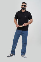 CASCADE Men’s Premium Polo T-Shirt – Black – Half Sleeve