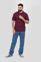 CASCADE Men’s Premium Polo T-Shirt –  Maroon – Half Sleeve