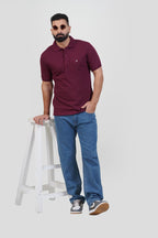 CASCADE Men’s Premium Polo T-Shirt –  Maroon – Half Sleeve