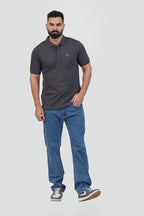 CASCADE Men’s Premium Polo T-Shirt – Charcoal Gray – Half Sleeve