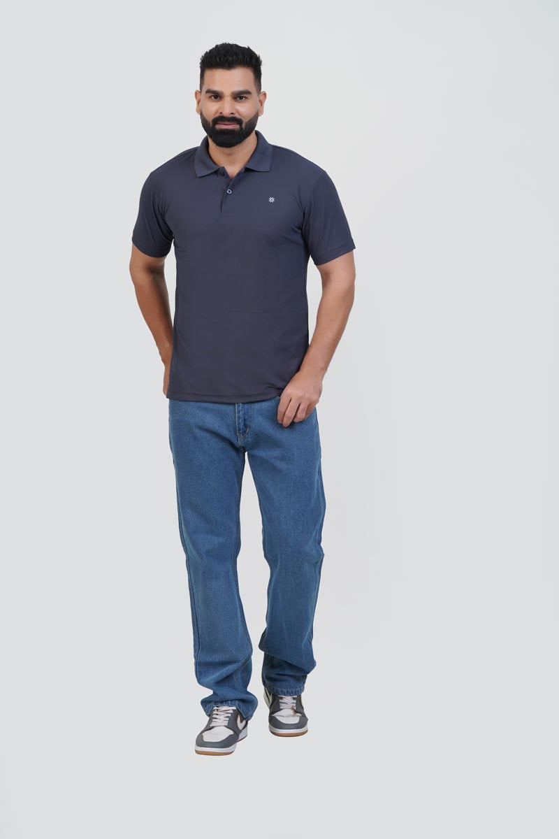 ZEST Men’s Premium Polo T-Shirt – Charcoal Grey – Half Sleeve