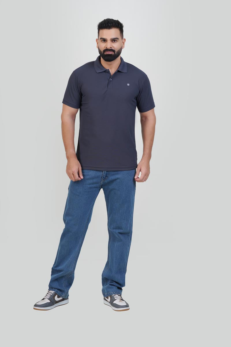 ZEST Men’s Premium Polo T-Shirt – Charcoal Grey – Half Sleeve