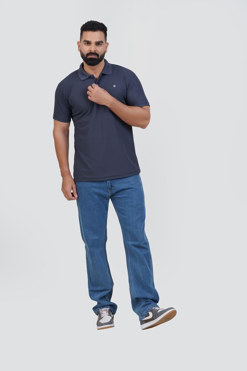 ZEST Men’s Premium Polo T-Shirt – Charcoal Grey – Half Sleeve