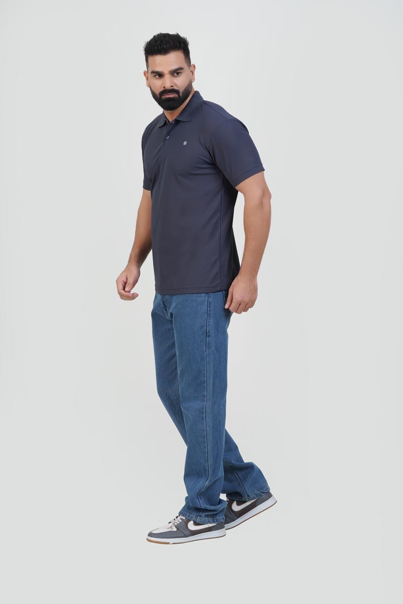 ZEST Men’s Premium Polo T-Shirt – Charcoal Grey – Half Sleeve