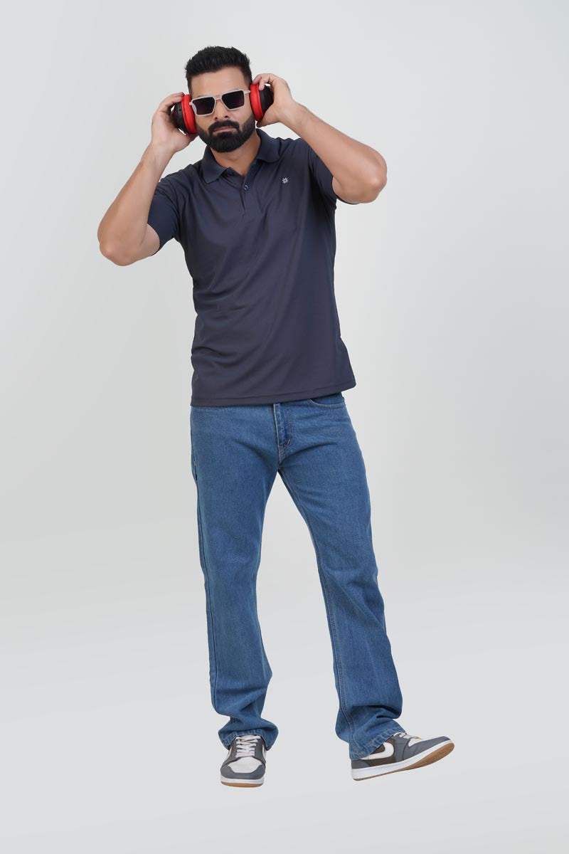 ZEST Men’s Premium Polo T-Shirt – Charcoal Grey – Half Sleeve