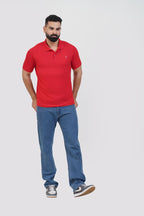ZEST Men’s Premium Polo T-Shirt – Red – Half Sleeve