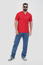 ZEST Men’s Premium Polo T-Shirt – Red – Half Sleeve