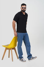 ZEST Men’s Premium Polo T-Shirt – Classic Black – Half Sleeve