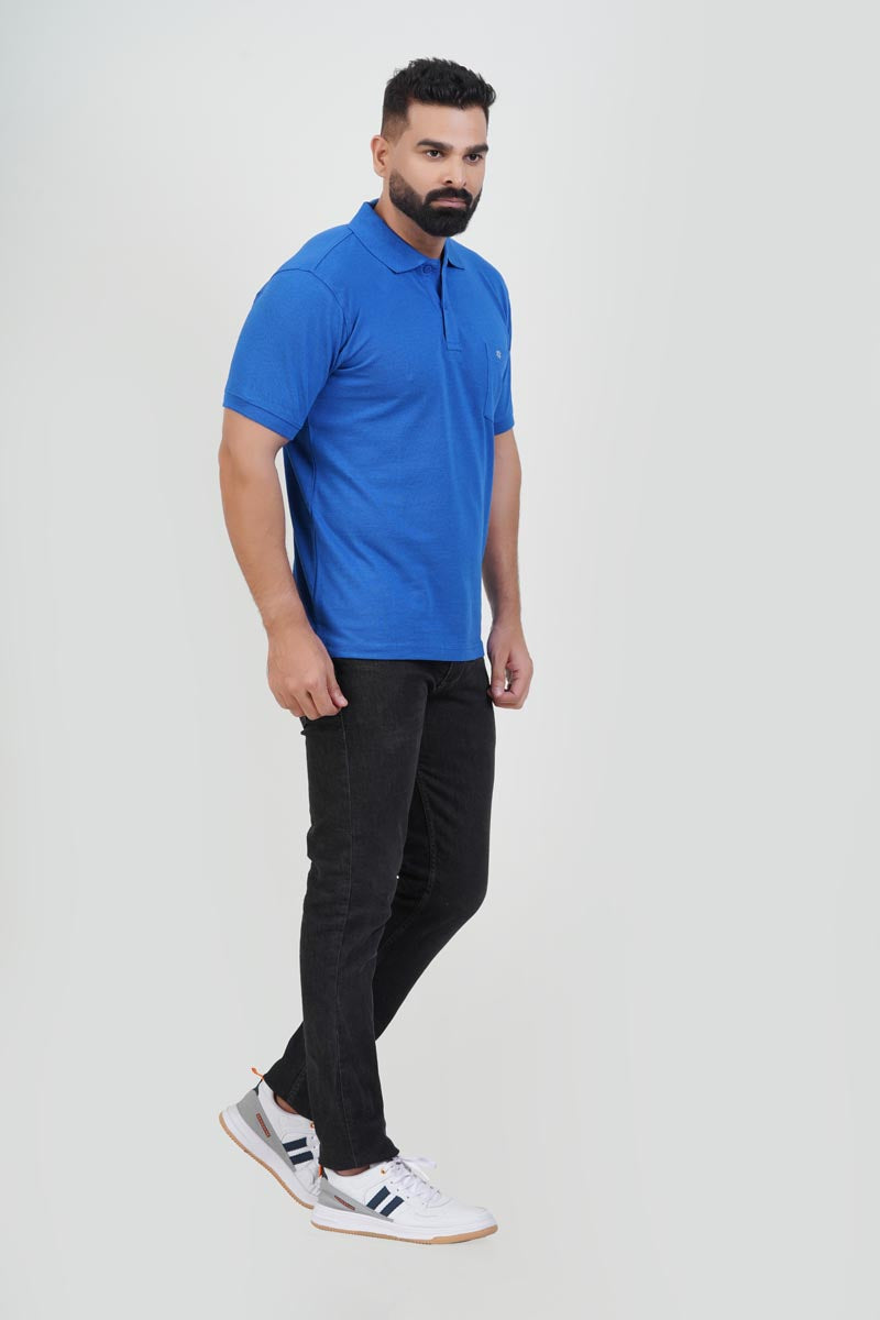 CASCADE Men’s Premium Polo T-Shirt – Royal Blue – Half Sleeve