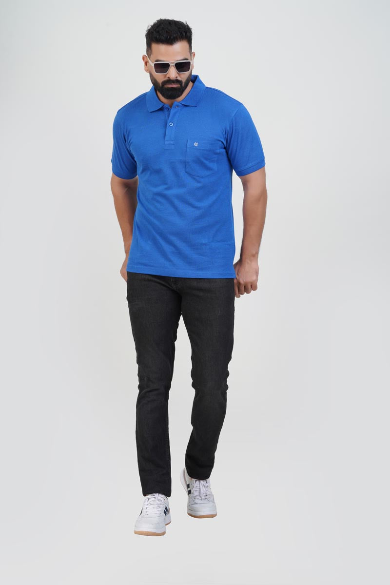 CASCADE Men’s Premium Polo T-Shirt – Royal Blue – Half Sleeve