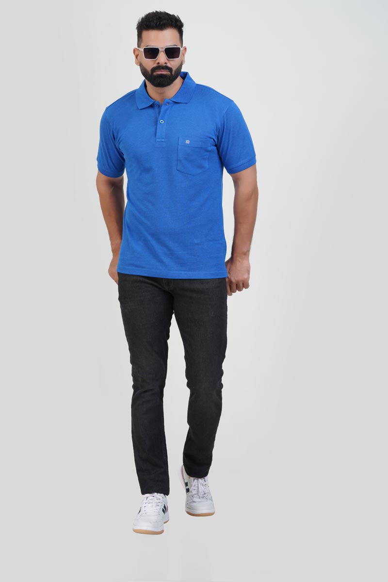 CASCADE Men’s Premium Polo T-Shirt – Royal Blue – Half Sleeve