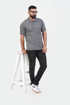 CASCADE Men’s Premium Polo T-Shirt – Charcoal Grey – Half Sleeve