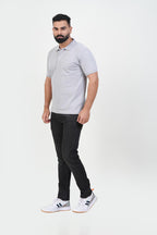 CASCADE Men’s Premium Polo T-Shirt – Light Grey Melange – Half Sleeve