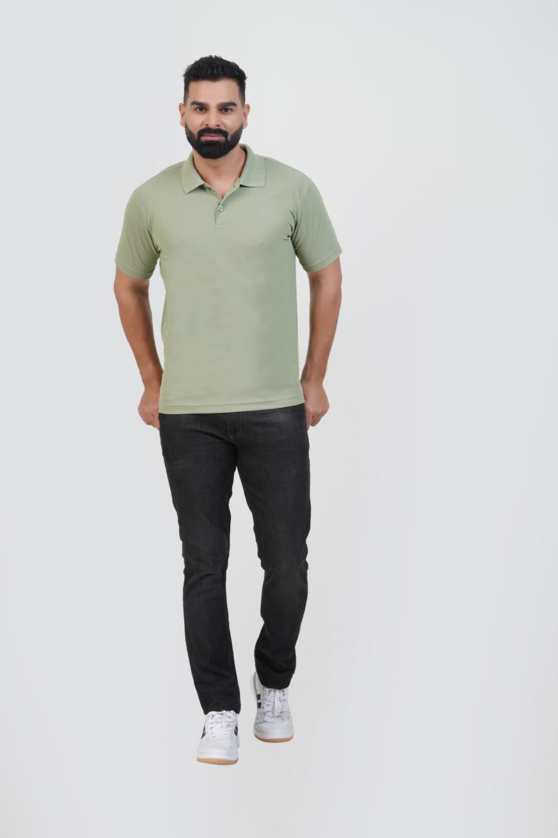 ZEST Men’s Premium Polo T-Shirt – Sage Green – Half Sleeve