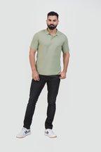ZEST Men’s Premium Polo T-Shirt – Sage Green – Half Sleeve
