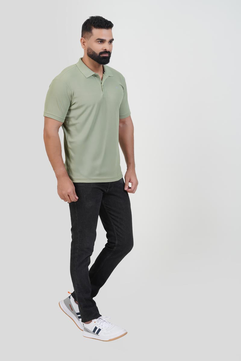 ZEST Men’s Premium Polo T-Shirt – Sage Green – Half Sleeve