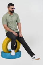 ZEST Men’s Premium Polo T-Shirt – Sage Green – Half Sleeve