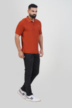 ZEST Men’s Premium Polo T-Shirt – Rust Orange – Half Sleeve