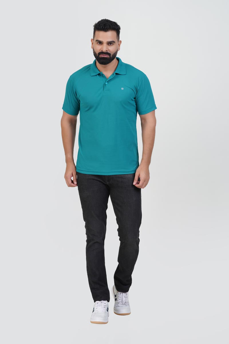 ZEST Men’s Premium Polo T-Shirt – Teal Green – Half Sleeve