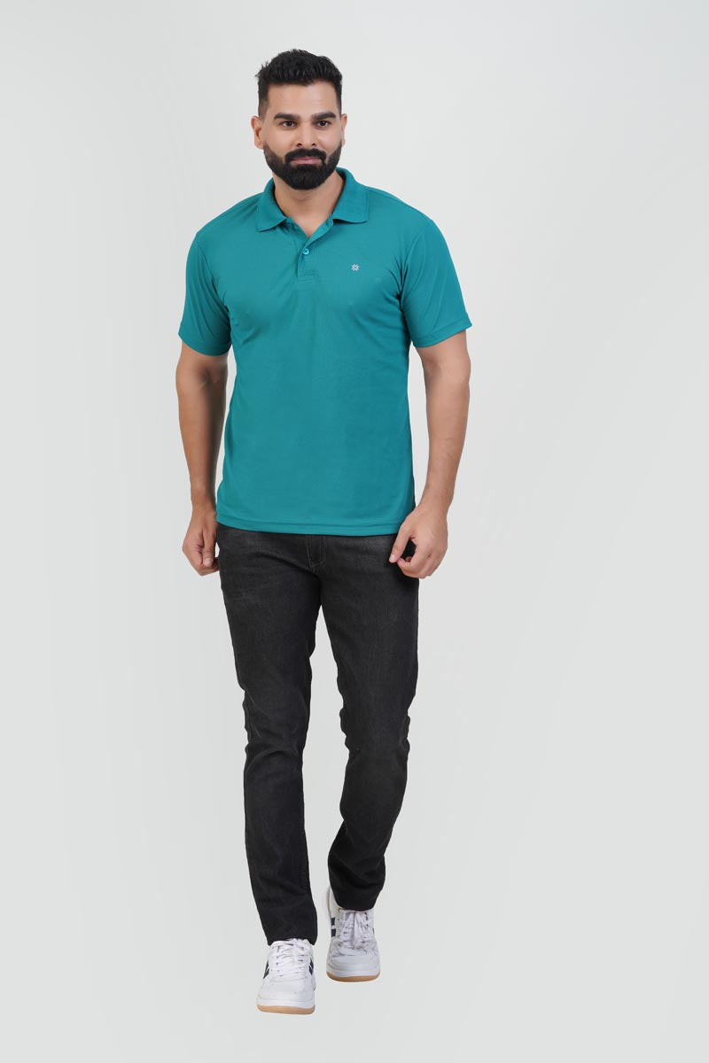 ZEST Men’s Premium Polo T-Shirt – Teal Green – Half Sleeve