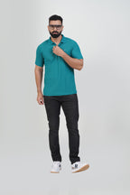 ZEST Men’s Premium Polo T-Shirt – Teal Green – Half Sleeve