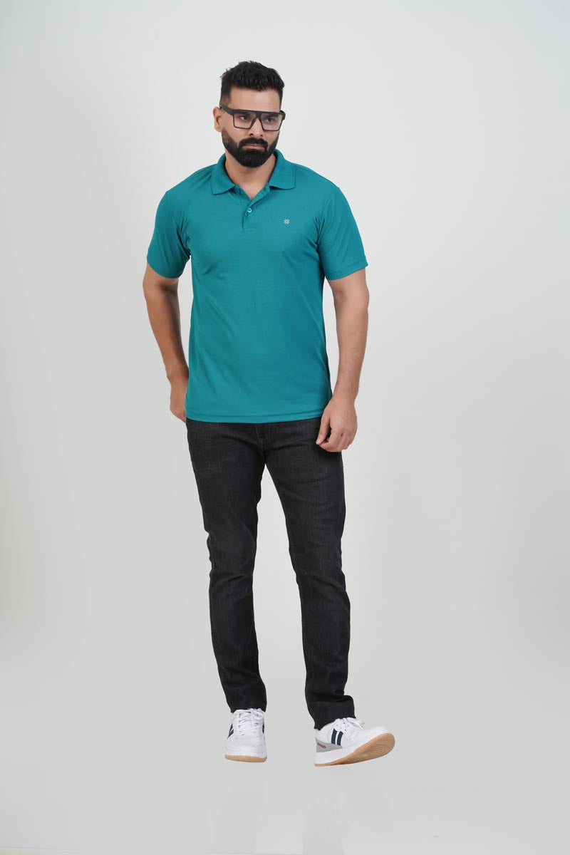 ZEST Men’s Premium Polo T-Shirt – Teal Green – Half Sleeve